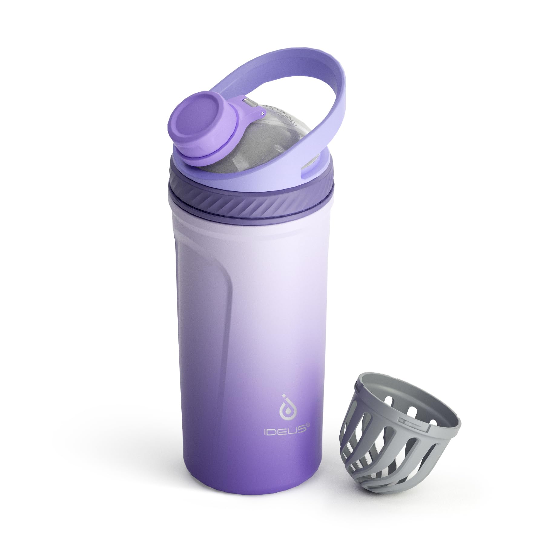 Ideus 24oz Stainless Steel Insulated Leakproof Shaker Bottle, Light Purple