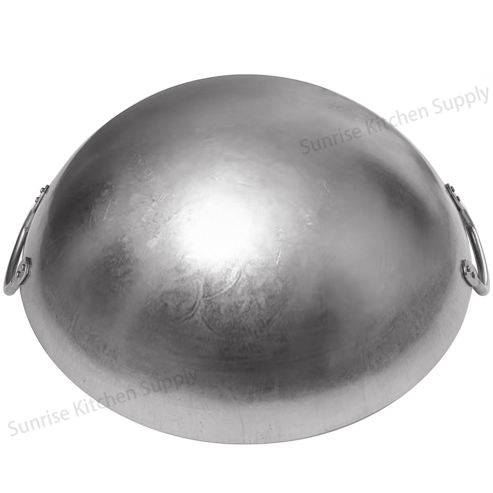 Sunrise Kitchen Supply Heavy Duty Hong Kong Style Carbon Steel Wok (Round Bottom) 15''