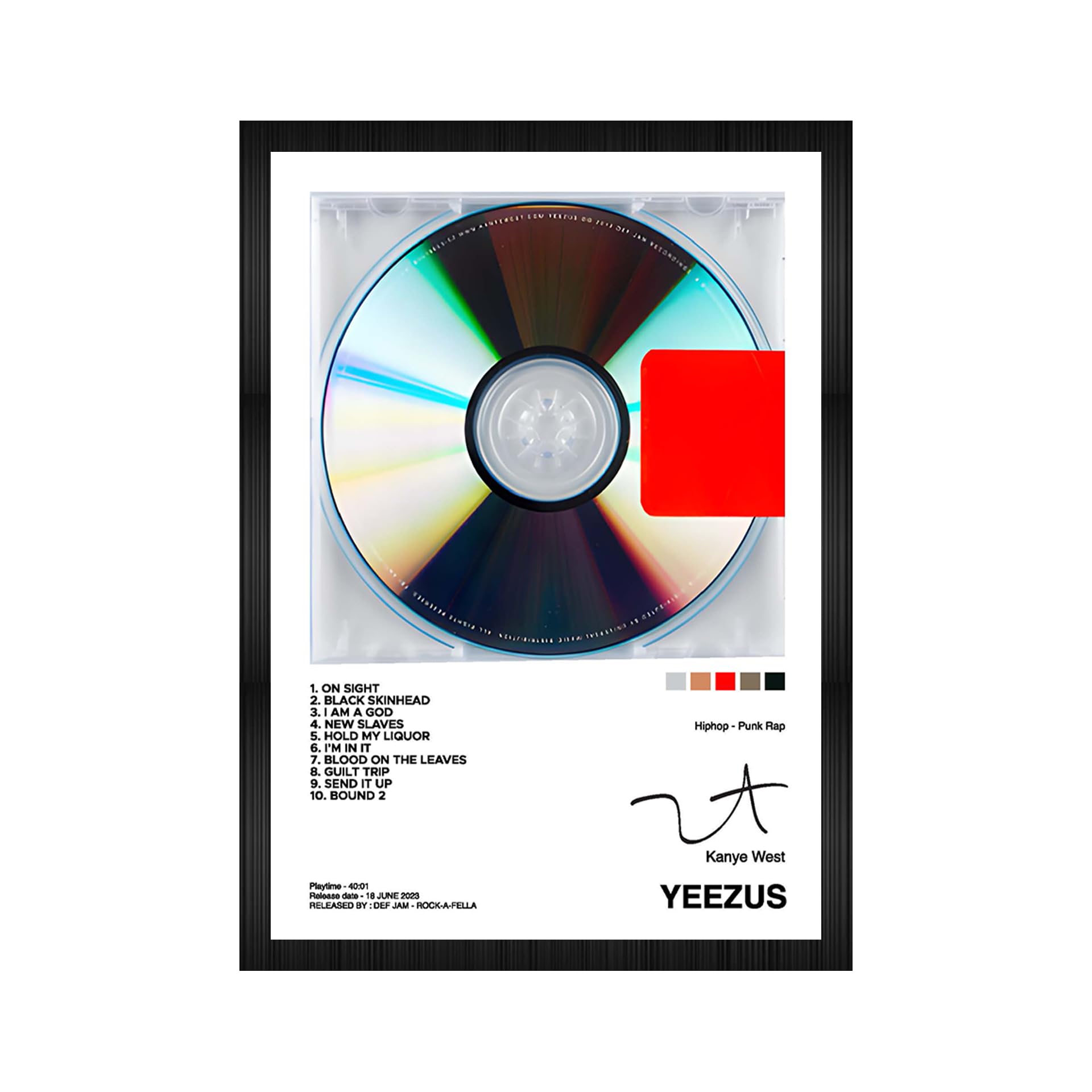 Codersparadise Engineered Wood Kanye West - Yezus Wall Poster Frames|Aesthetic A4 Poster Frames For Home, Living Room, Bedroom A