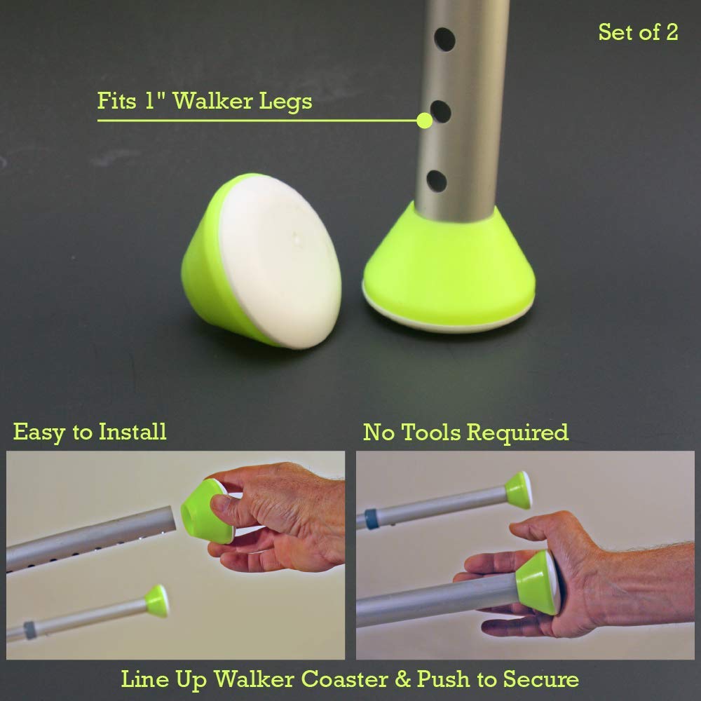 Walker Coasters, Tennis Ball Yellow, 2 Count