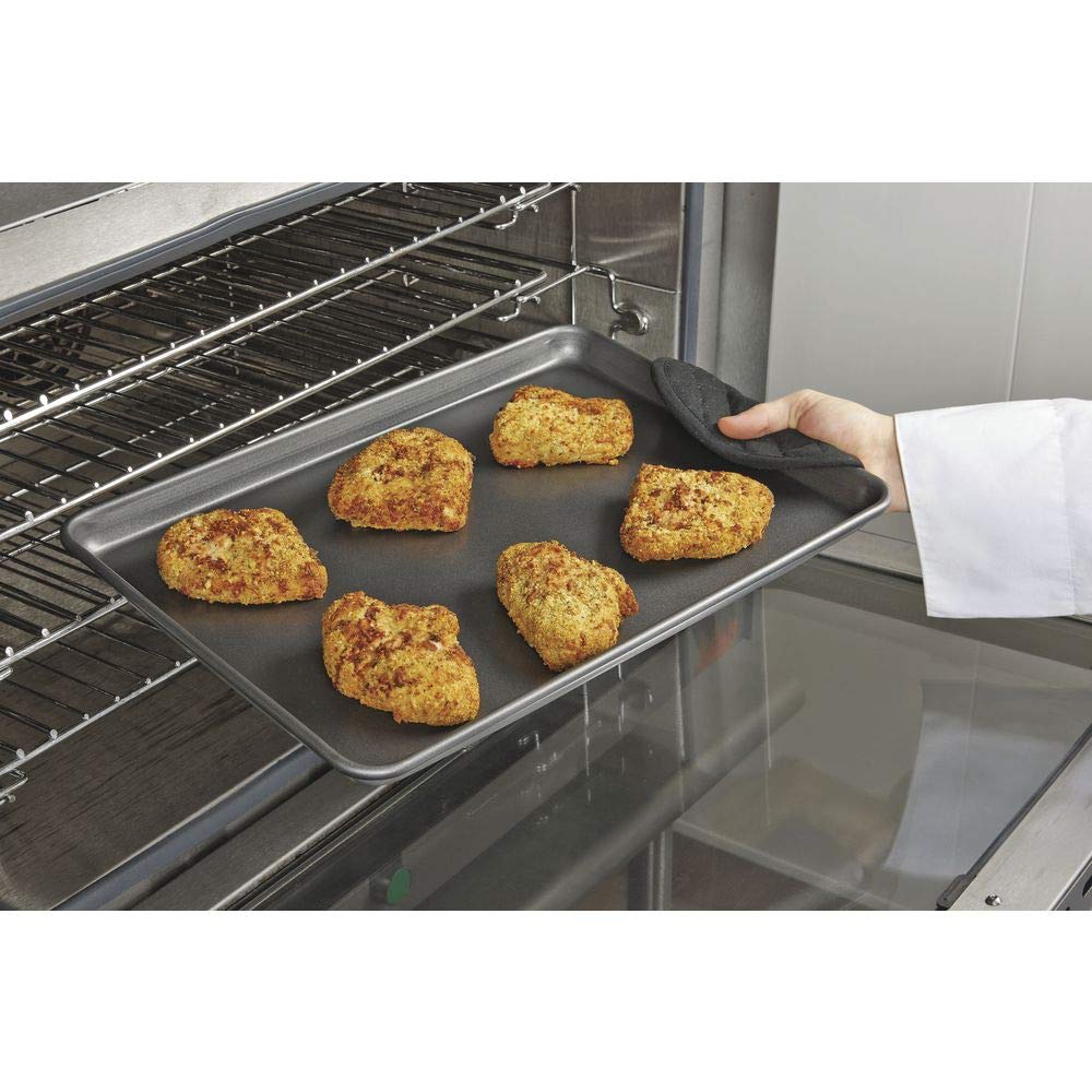 Vollrath Wear-Ever 18 Gauge Aluminum 1/2 Size Nonstick Sheet Pan - 18''L X 13''W X 1''H