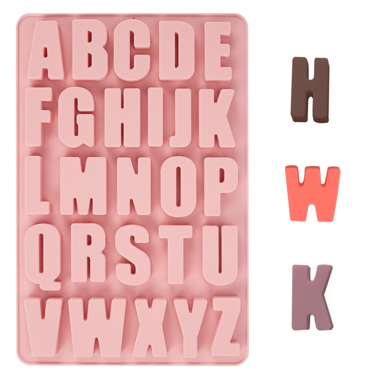 1 Pcs 26 Cavities Silicone Alphabet chocolate letter molds, Letter Molds for Chocolate, Candy, Cake, Biscuit, Large Depth, Easy 
