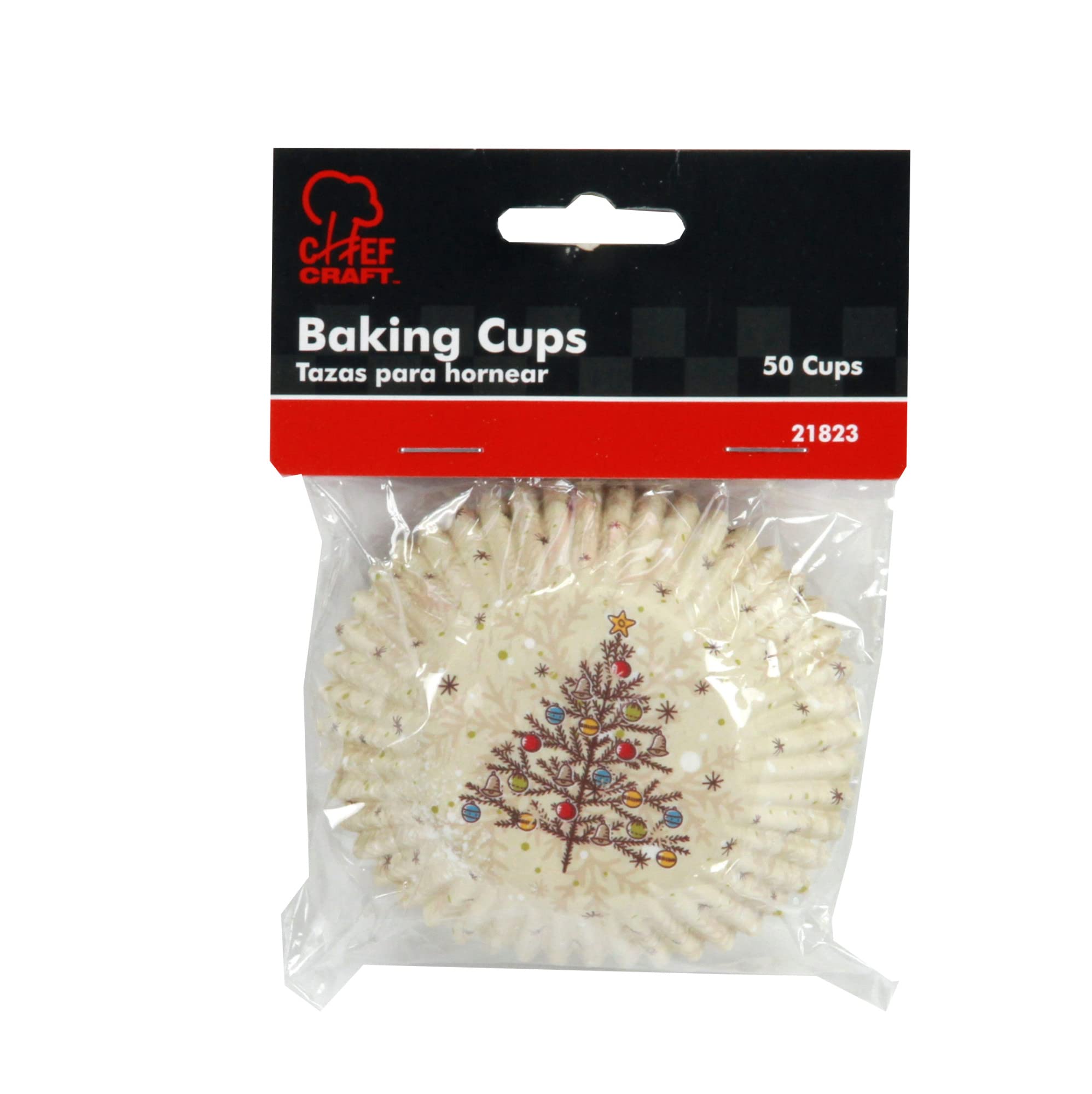 Chef Craft Paper Patterned Cupcake Liners, 50 Count, Off Whitegreenblueyellowred