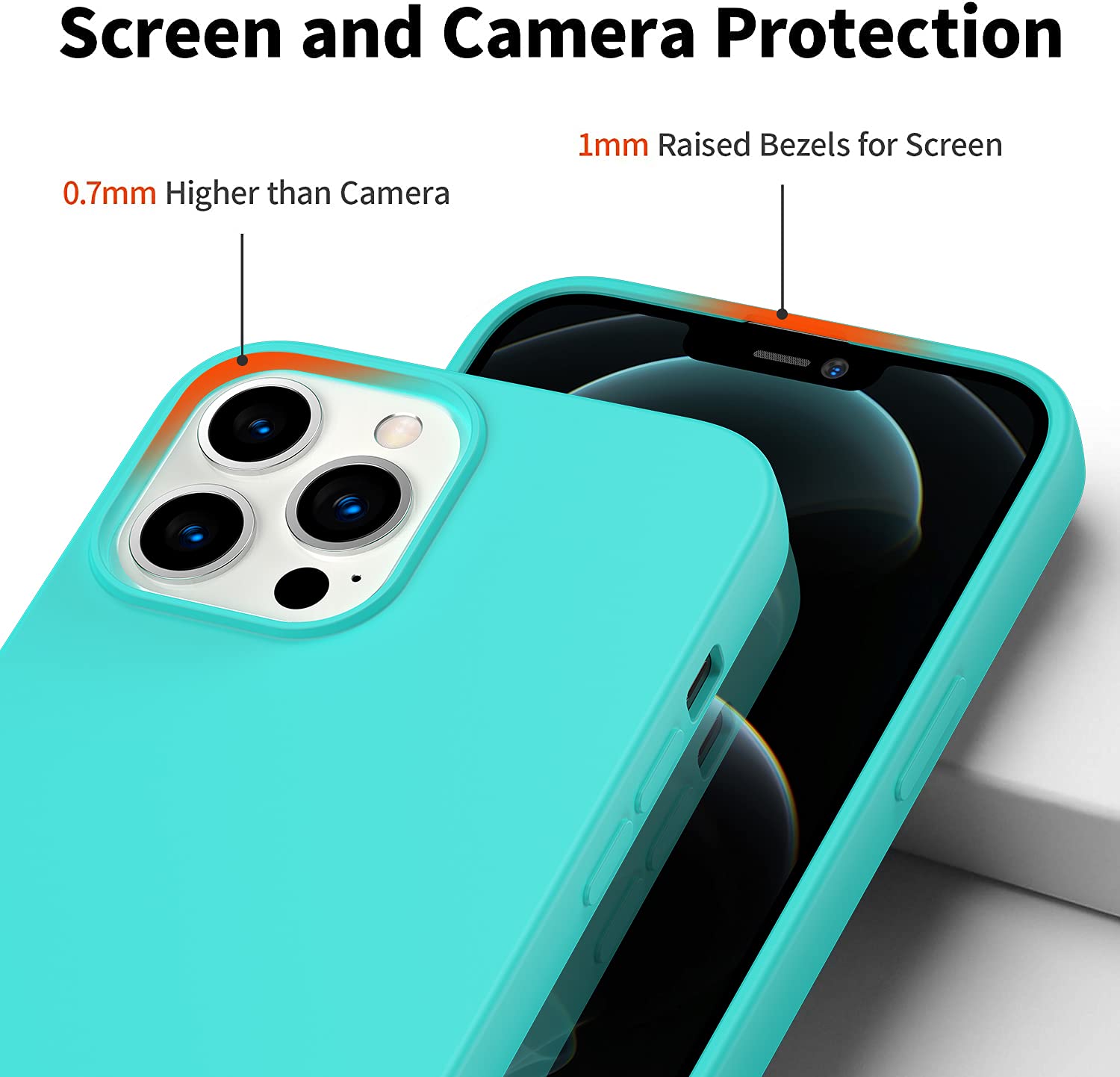 Amytor Designed For Iphone 13 Pro Max Case, Silicone Ultra Slim Shockproof Phone Case With Soft Anti-Scratch Microfiber Lining,