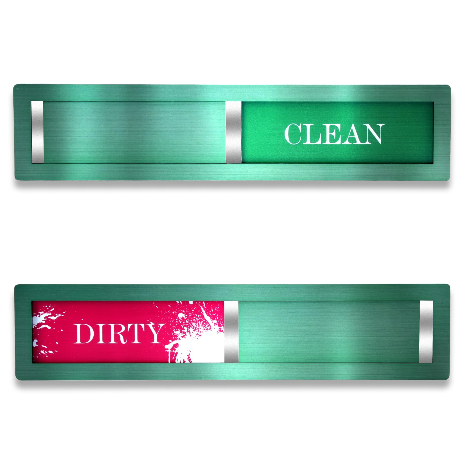 Christmas Dishwasher Clean Dirty Sign - Red & Green Clean Dirty Magnet for Kitchen Decor & Home Organization Gift, Easy Slide wi