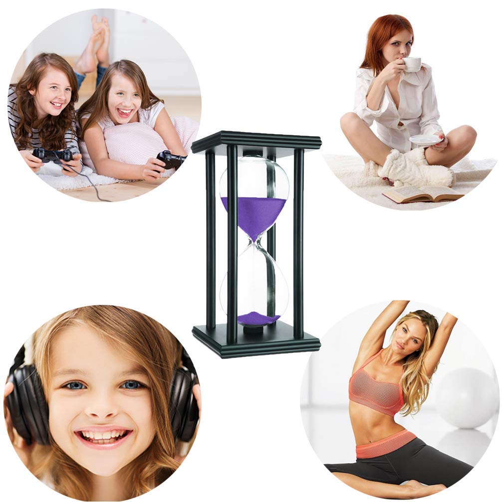 45 Minutes Hourglass Sandglass Timer Sand Timer Clock 45 Min Wooden Frame Home Decoration Office Ornament Wooden Frame Kitchen T