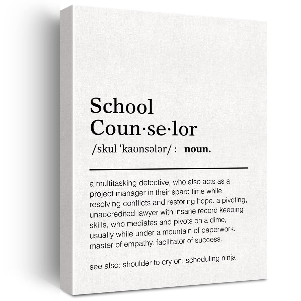 Scheduling Ninja Canvas Wall Art Motivational School Counselor Definition Canvas Print Positive Canvas Painting Home Office Wall