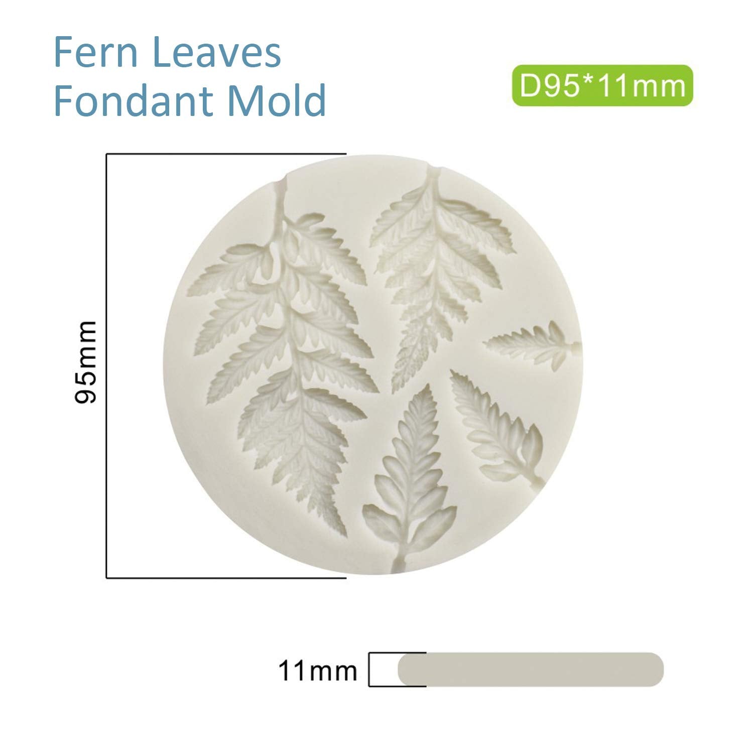 2Pcs Fondant Mold Succulent Silicone Fondant Mold Fern Fondant Mold Succulent Leaves Silicone Candy Molds Cake Decoration Molds