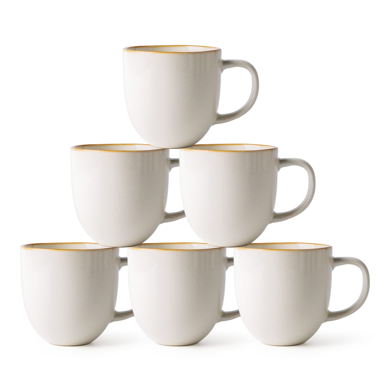 AmorArc 12oz Coffee Mugs, Ceramic Coffee Mugs set of 6 for Man, Woman, Dad, Mom, Modern Coffee Mugs with handle for Latte/Cappuc