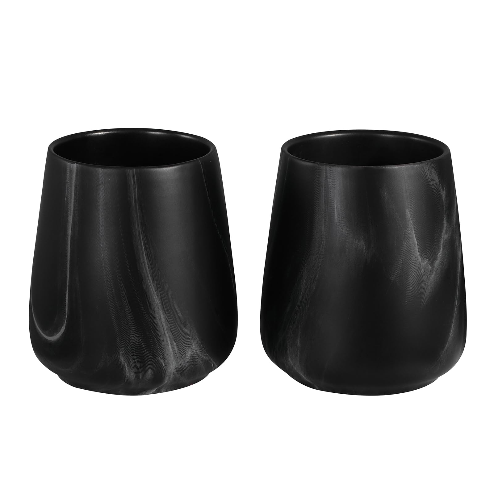 2Pcs Toothbrush Holder For Bathroom - Marble Black Ceramic Tooth Brushing Holders Set, Toothbrush Cup & Toothpaste Organizer For