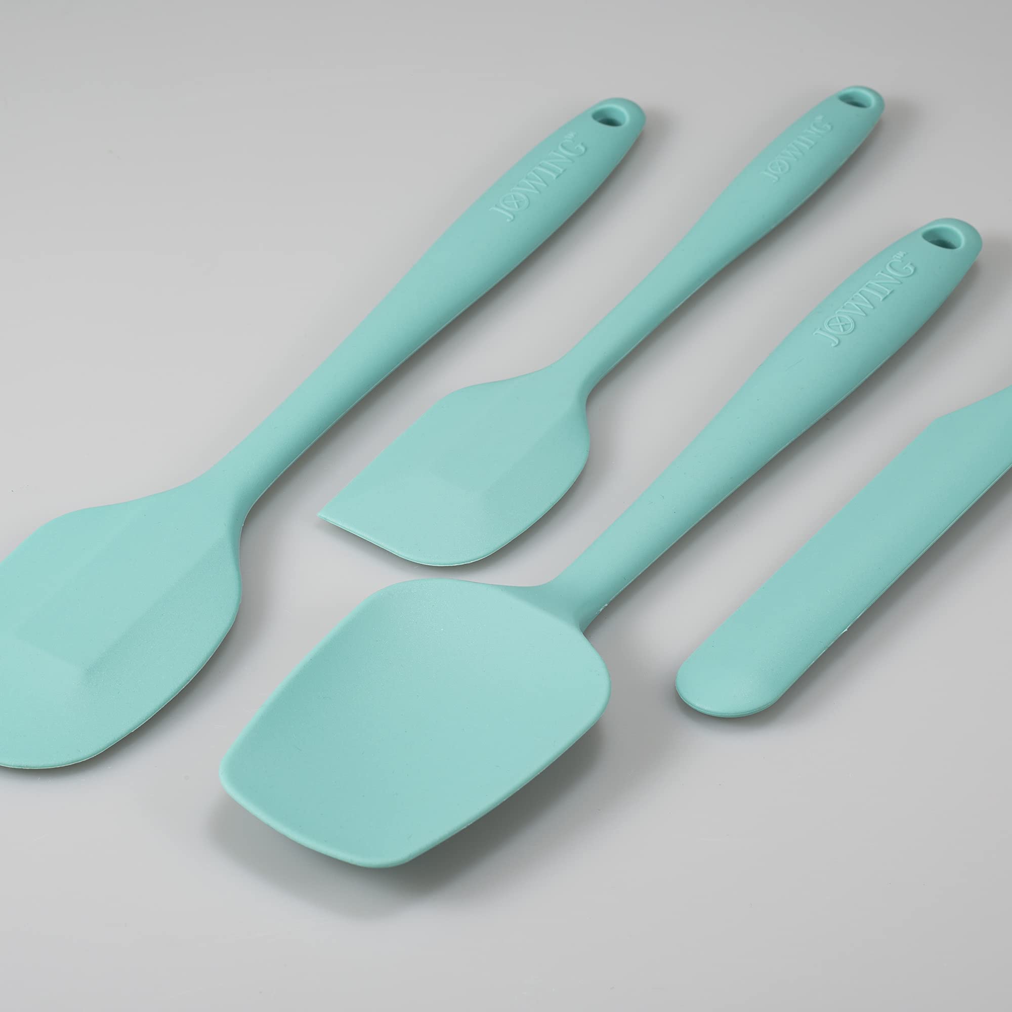 4 Piece Silicone Spatula Set, Flexible Heat Resistant Non-Scratch Baking Cooking Rubber Spatulas With Stainless Steel Core, Aqua