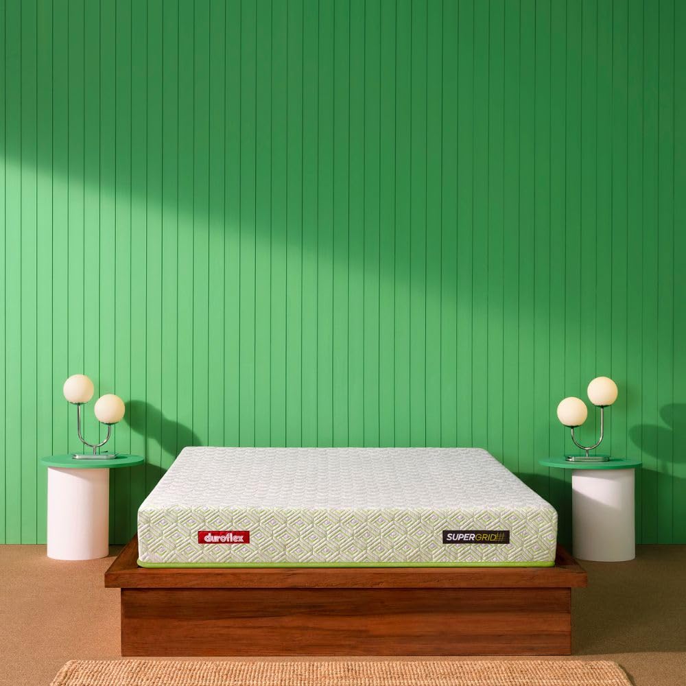 Duroflex Supergrid Body Adaptive Mattress With 100% Recyclable Grid |Copper Ion Infused Layer |6Inch Queen Size Medium Soft Rol
