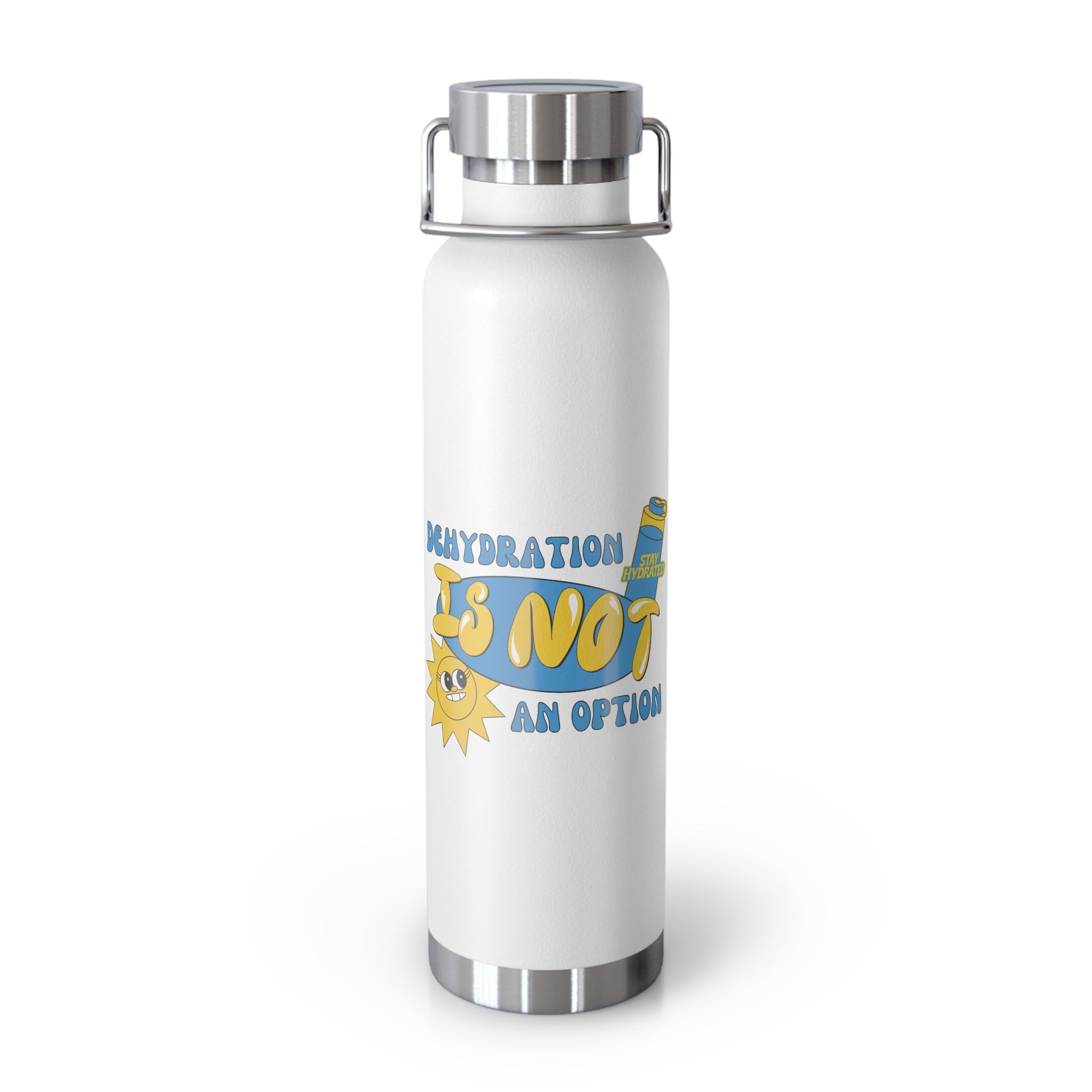 Stay Hydrated Copper Water Bottle, Inspirational Quote, Gift Tumbler, 22oz, Motivational Drinkware, Stainless Steel Thermos
