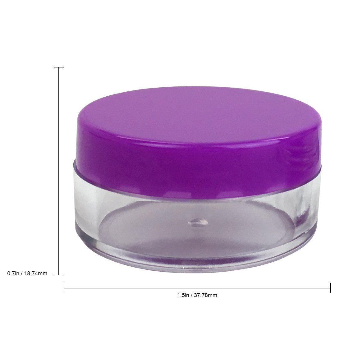 (Quantity: 20 Pieces) Beauticom 10G/10Ml Round Clear Jars With Purple Lids For Small Jewelry, Holding/Mixing Paints, Art Accesso