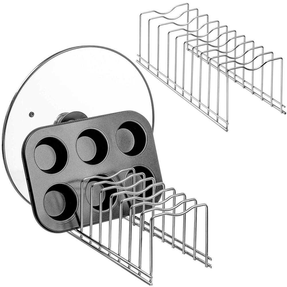 Sanno Pot Pan Lid Holder Organizer Pot Lid Rack Holder Suitable For Bakeware Dish Plate, Cutting Boards, Pots & Pans, Serving Tr