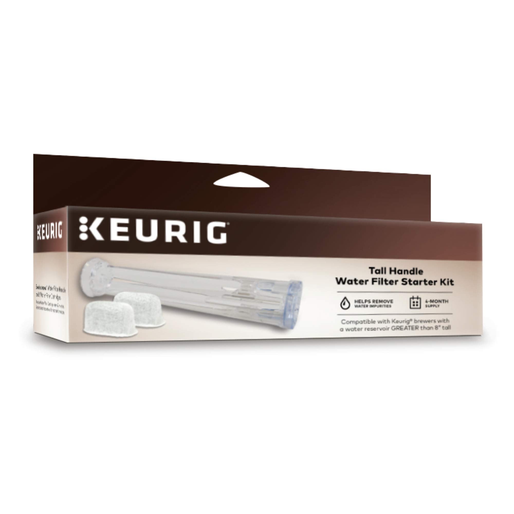 Keurig Tall Handle Water Filter Starter Kit, Comes With Handle And 2 Replacement Water Filters, Compatible With Select Keurig Co