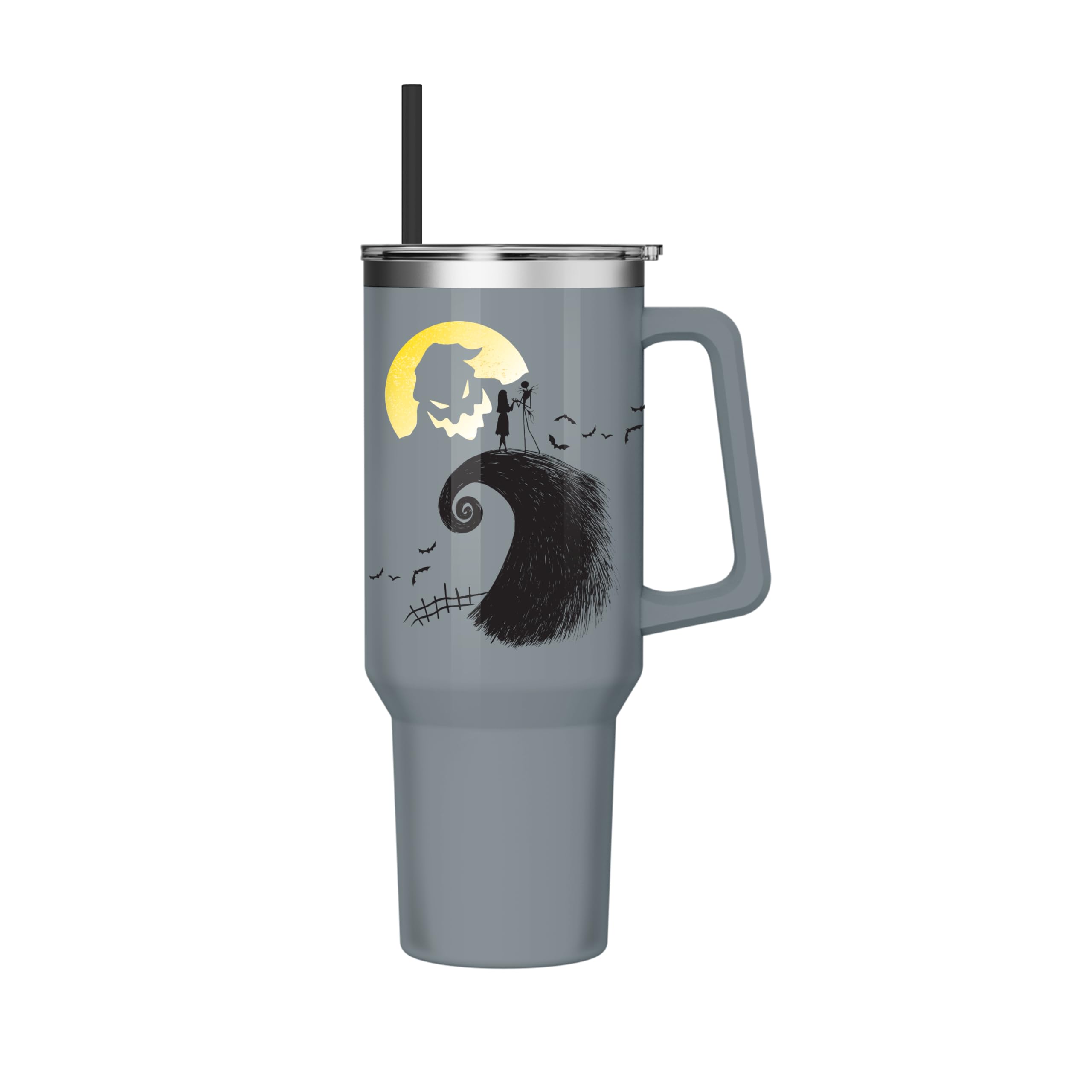 Silver Buffalo Disney Nightmare Before Christmas Featuring Oogie Boogie, Jack Skellington, and Sally Stainless Steel Tumbler wit
