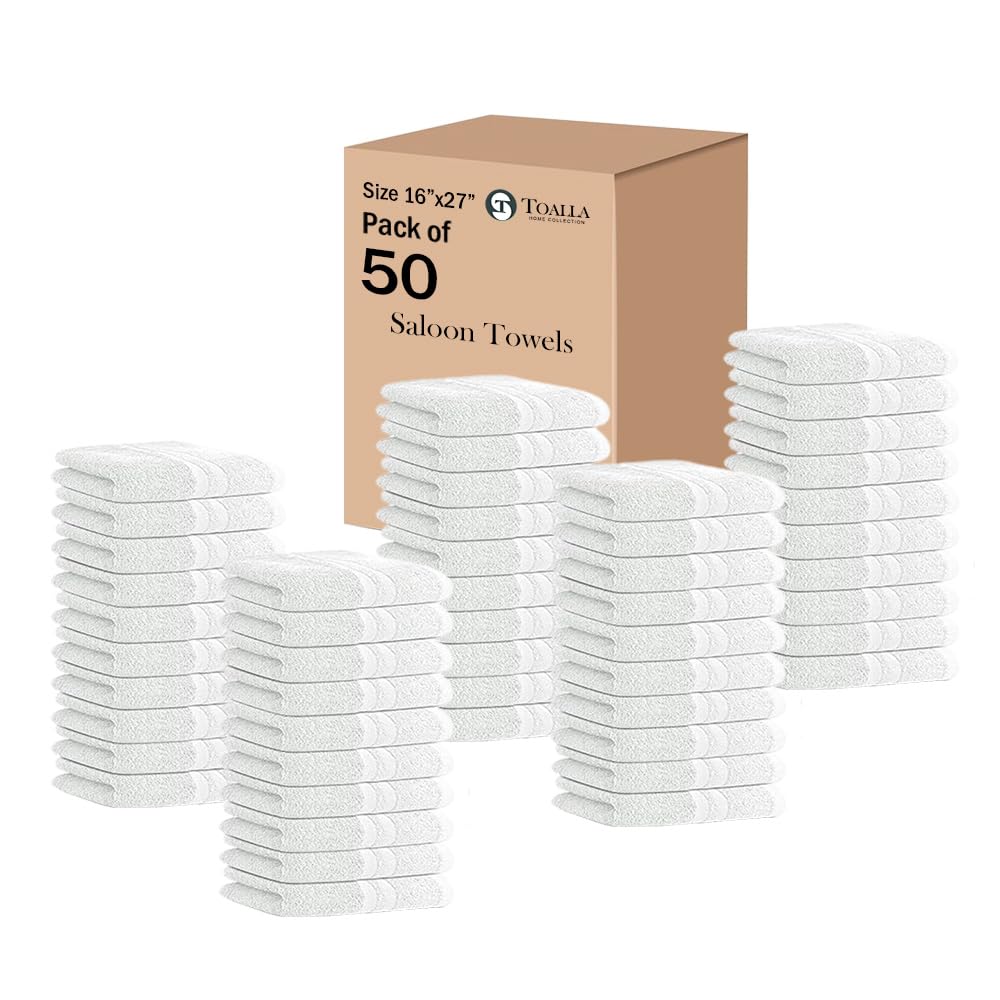 TOALLA 100% Cotton Salon Towel Set of 50|400 GSM|Soft Hand Towel|Bulk Hand Towel|Cotton Salon Towel|Ideal for Spa Gym Bathroom H