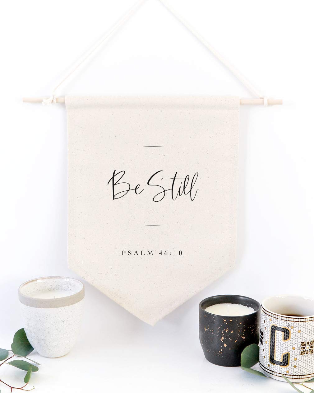 The Cotton & Canvas Co. Be Still, Psalm 46:10 Bible Verse, Religious, Scripture Hanging Wall Canvas Banner