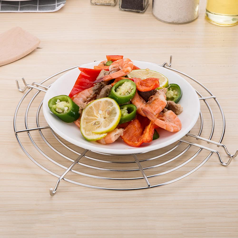 Oil Drain Rack, Stainless Steel Semi Circular Oil Strainer Shelf For Frying Pan Multi Function Steam Rack Food Cooling Rack Hook