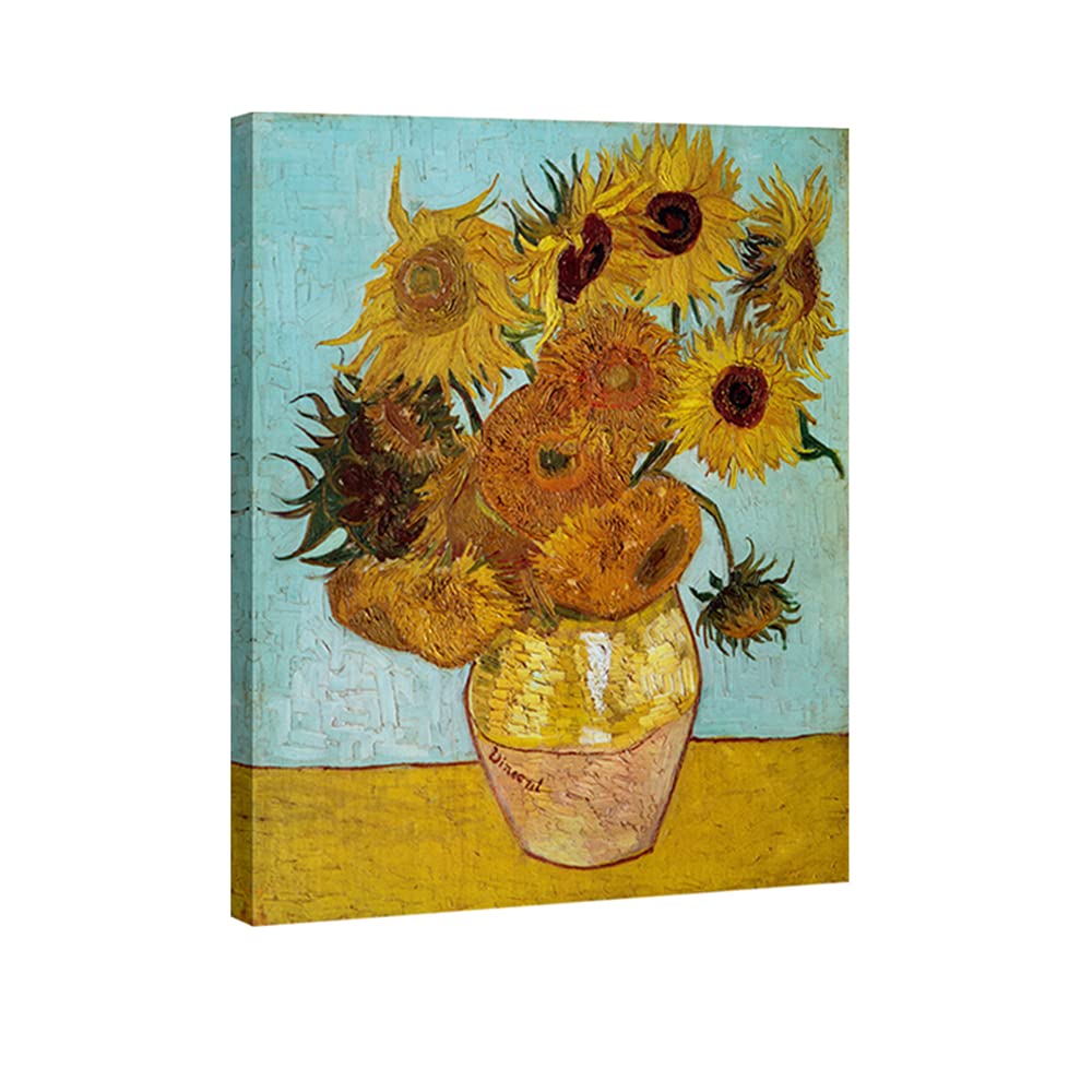Wieco Art Sunflower By Vincent Van Gogh Oil Paintings Reproduction Modern Floral Giclee Canvas Prints Artwork Flowers Pictures O