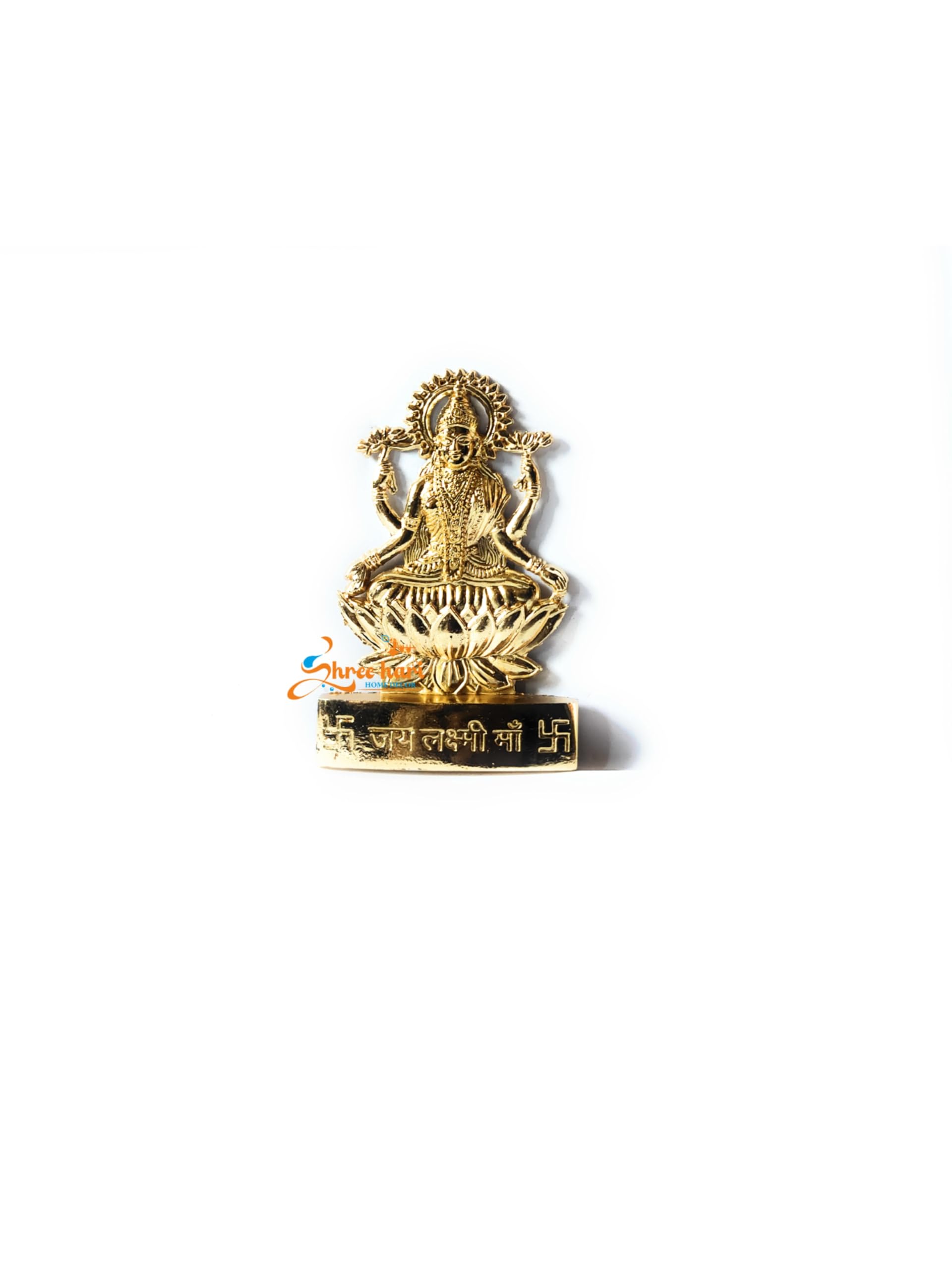Shree Hari Home Decor Handicraft Metal Laxmi Ganesha Gold Antique Finish Pujan Set Auspicious Indian Art Statues Luxmi Ganesh Id