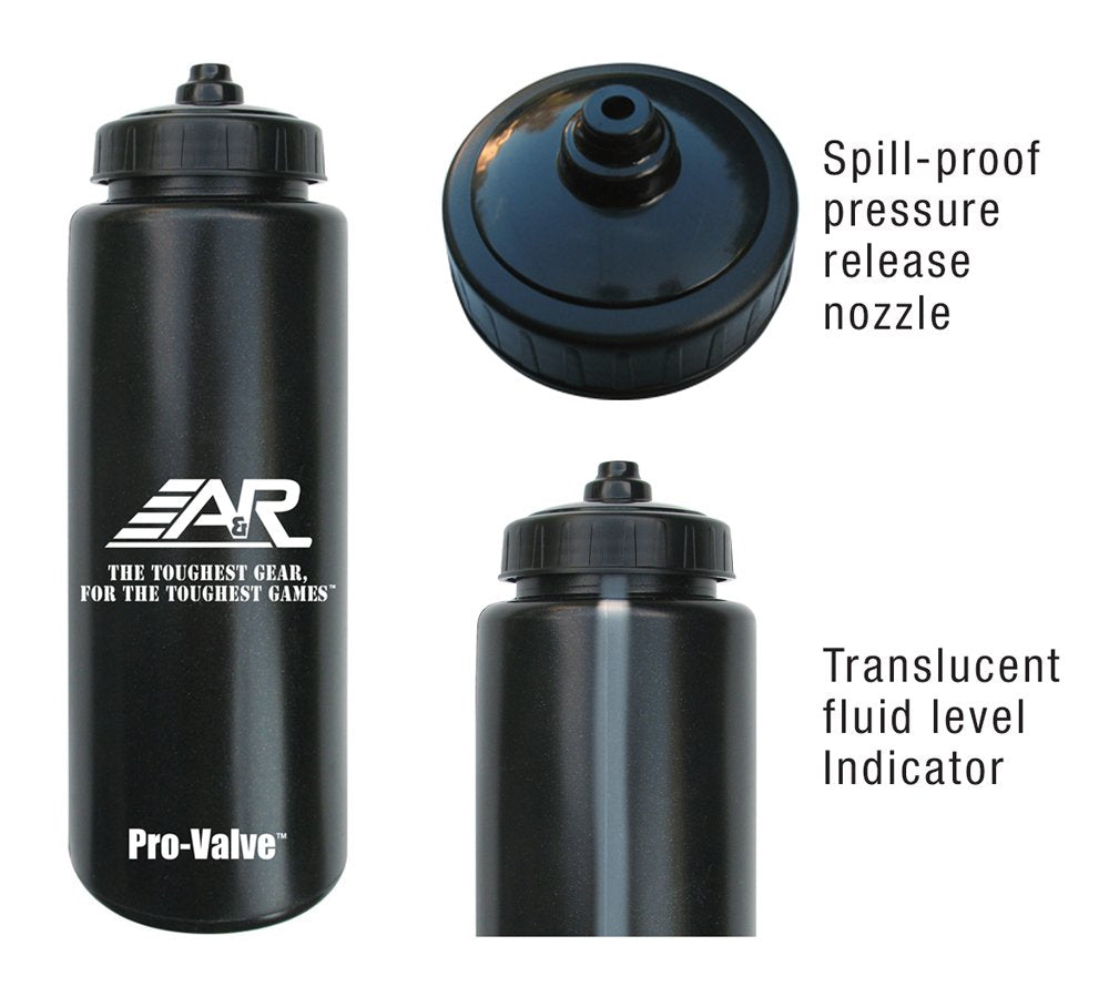 Pro-Valve Squeeze Water Bottle 32 Oz - A&R Sports, Black
