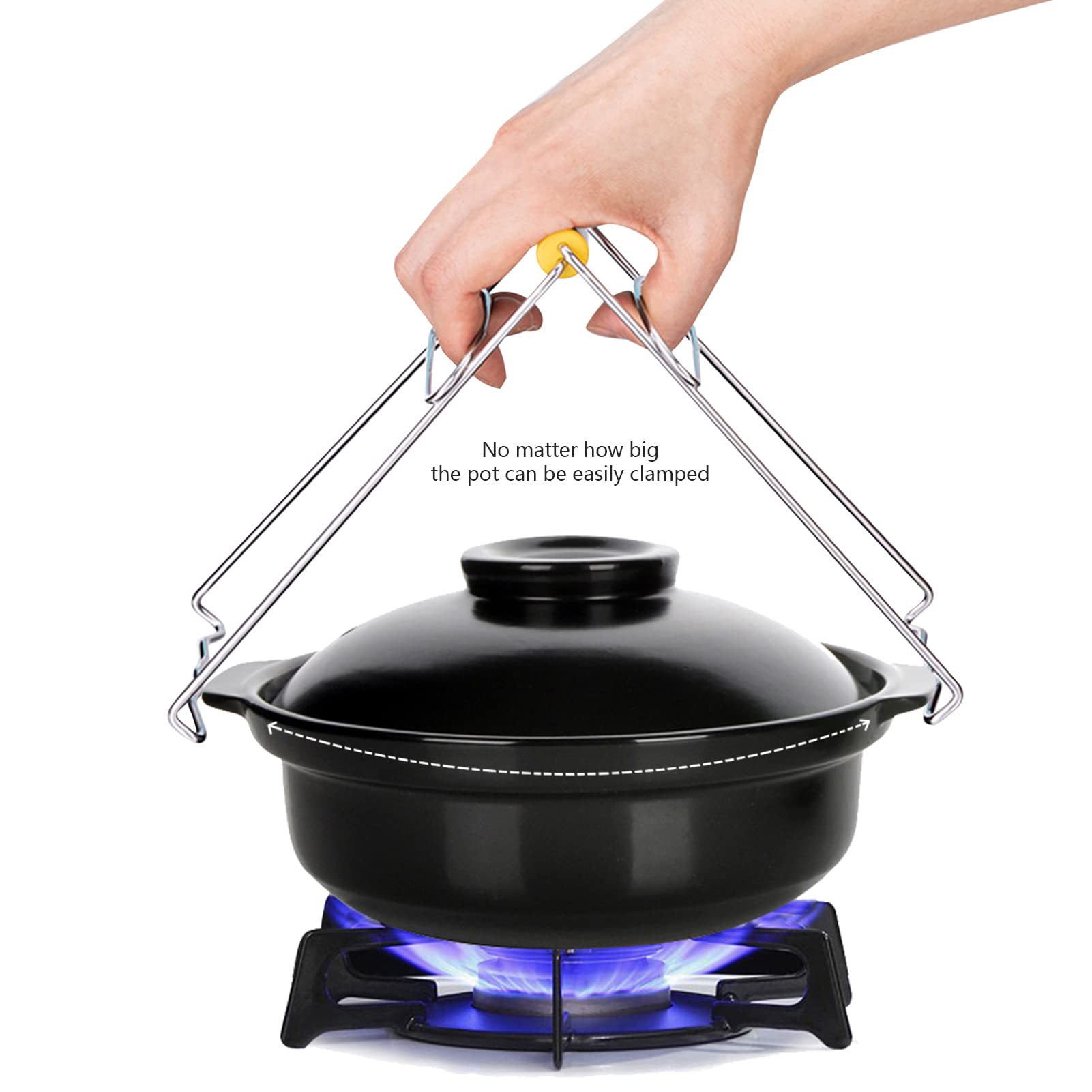 Rimobul Asian Kitchen Stainless Steel Folding Hot Dish Plate Clip Plate Retriever Tongs