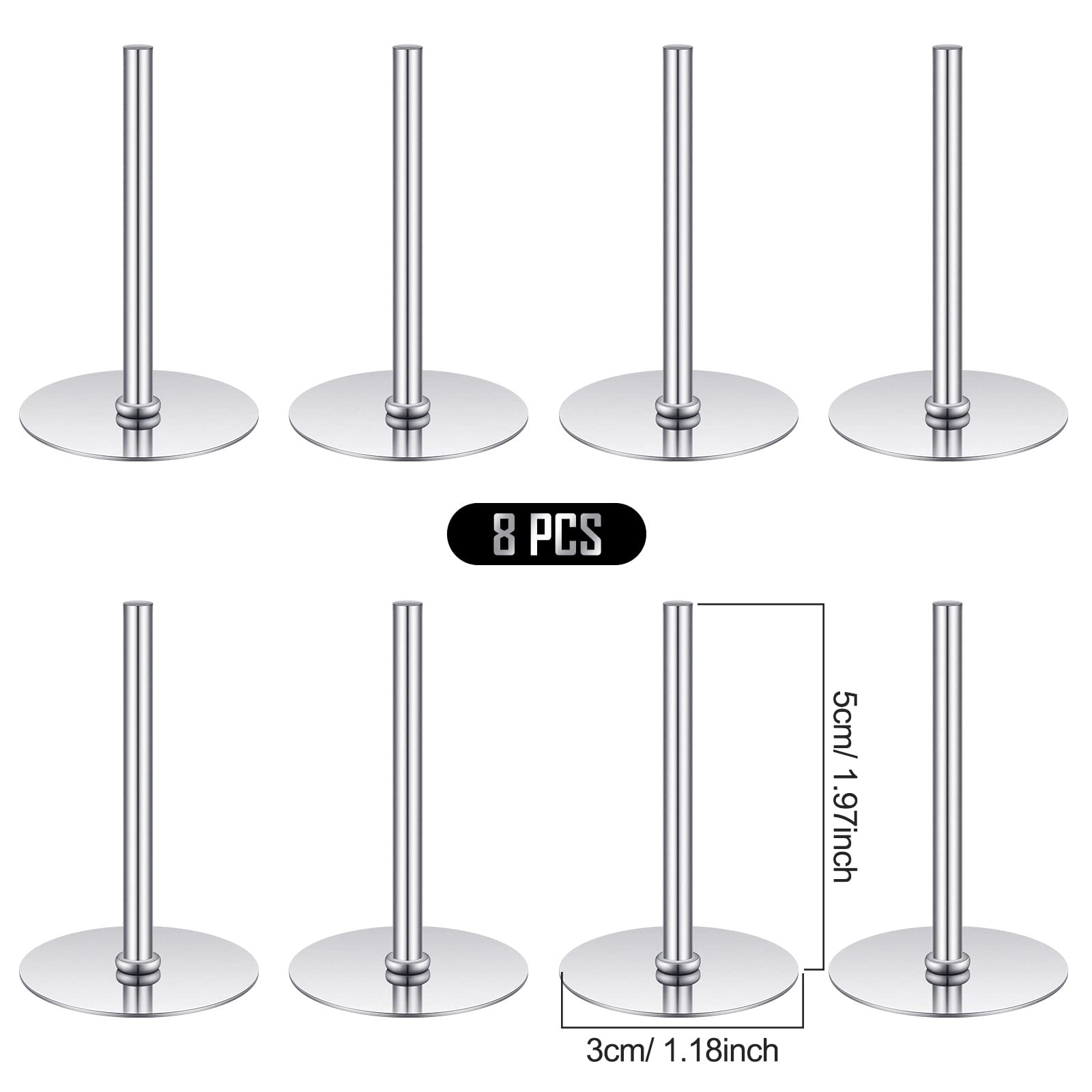 8 Pieces Cake Heating Core For Baking Cakes Stainless Steel Heating Rod 2 Inches Silver Heat Rod For Cakes Decorating Supplies B
