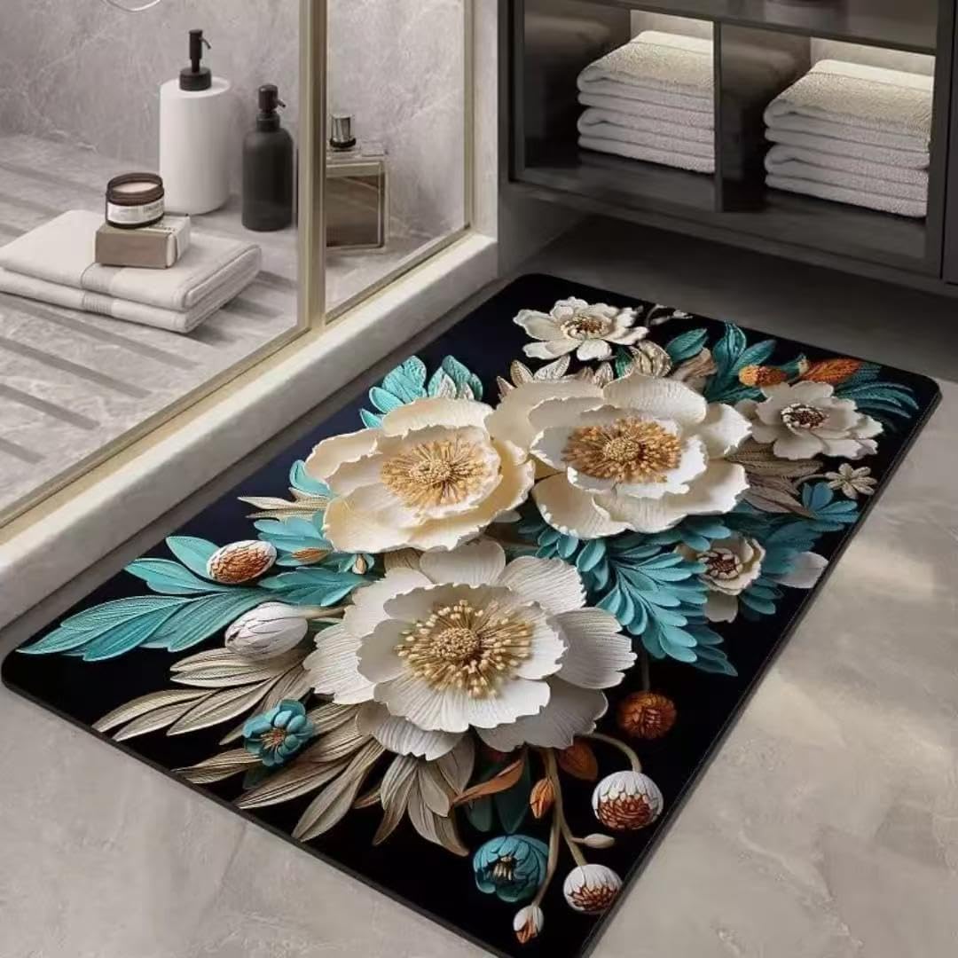 Skvm Water Absorbent Mat For Bathroom Kitchen Floor Door Entrance Anti Slip For Floor Foot Anti Skid Bathroom Shower Mat (Design