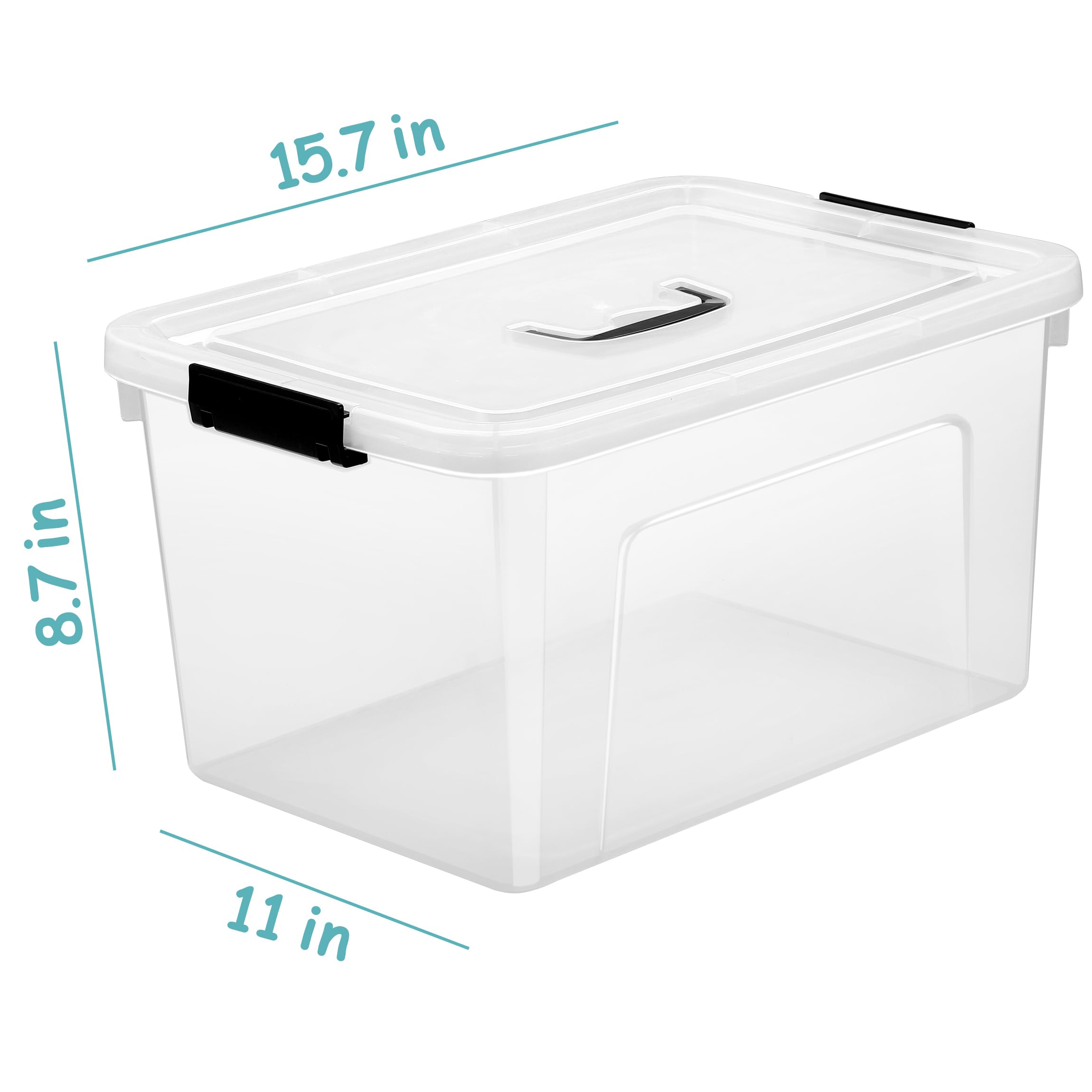 JUJIAJIA 19 Quart Plastic Storage Bins with Lids  6-Pack Stackable Clear Storage Organizing Box with Handle