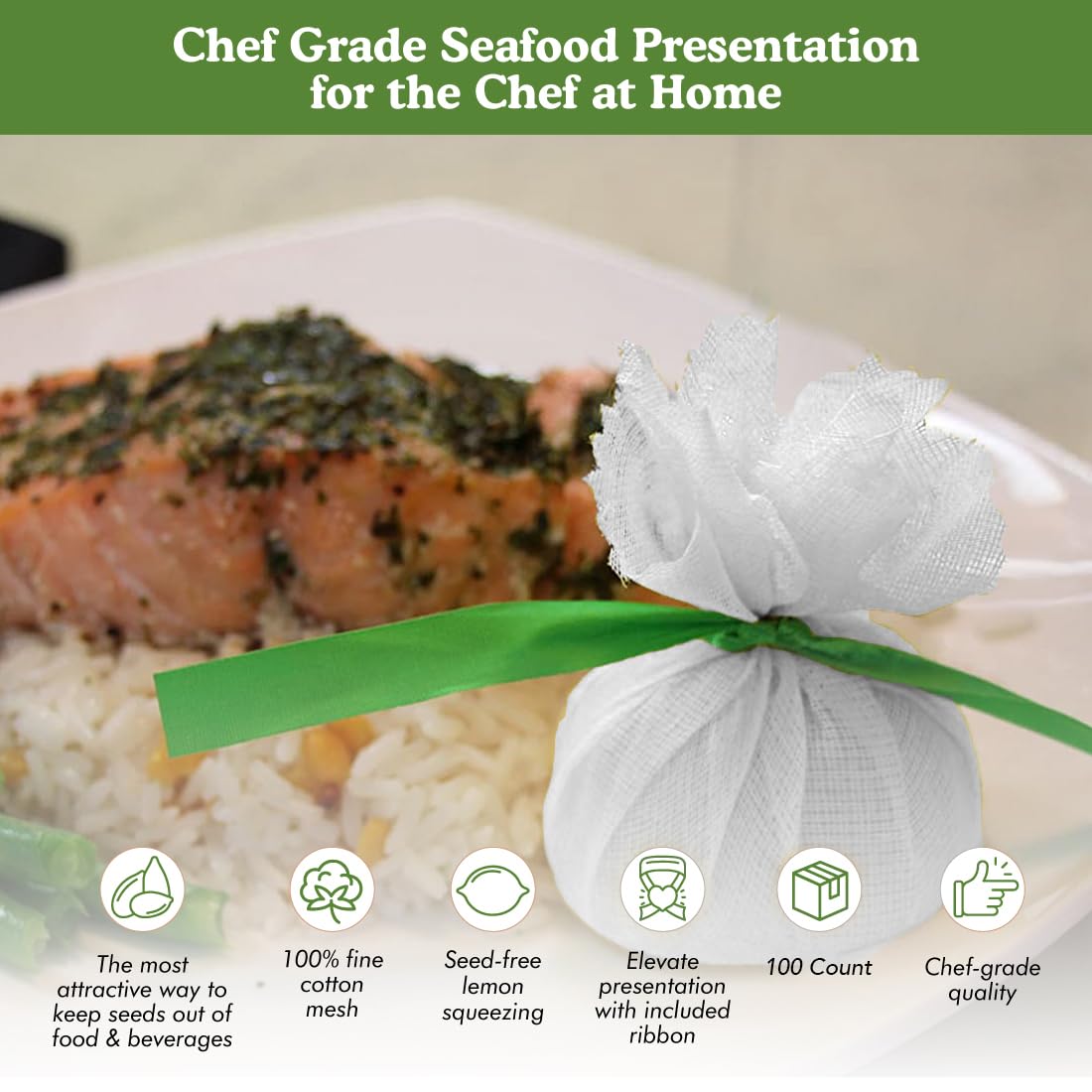 Regency Wraps Lemon Wraps Lemon Covers with Ribbon  Wedge Bags  Enjoy Seed-Free Squeezing over seafood  Perfect for Lemon Halves or Wedges  White 100 Count