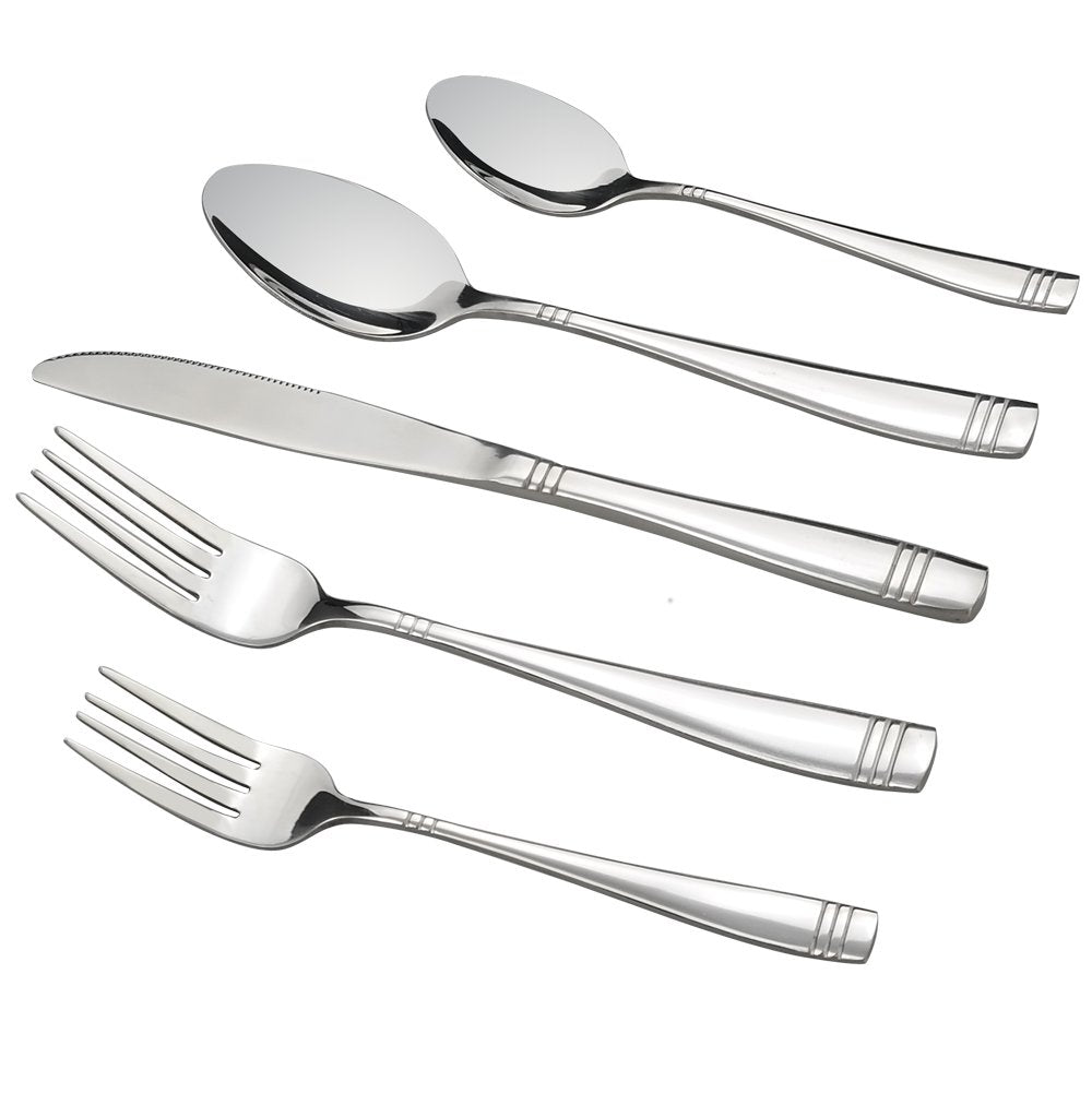 Obstnny Stainless Steel Silverware Service For 6, 30 Pieces