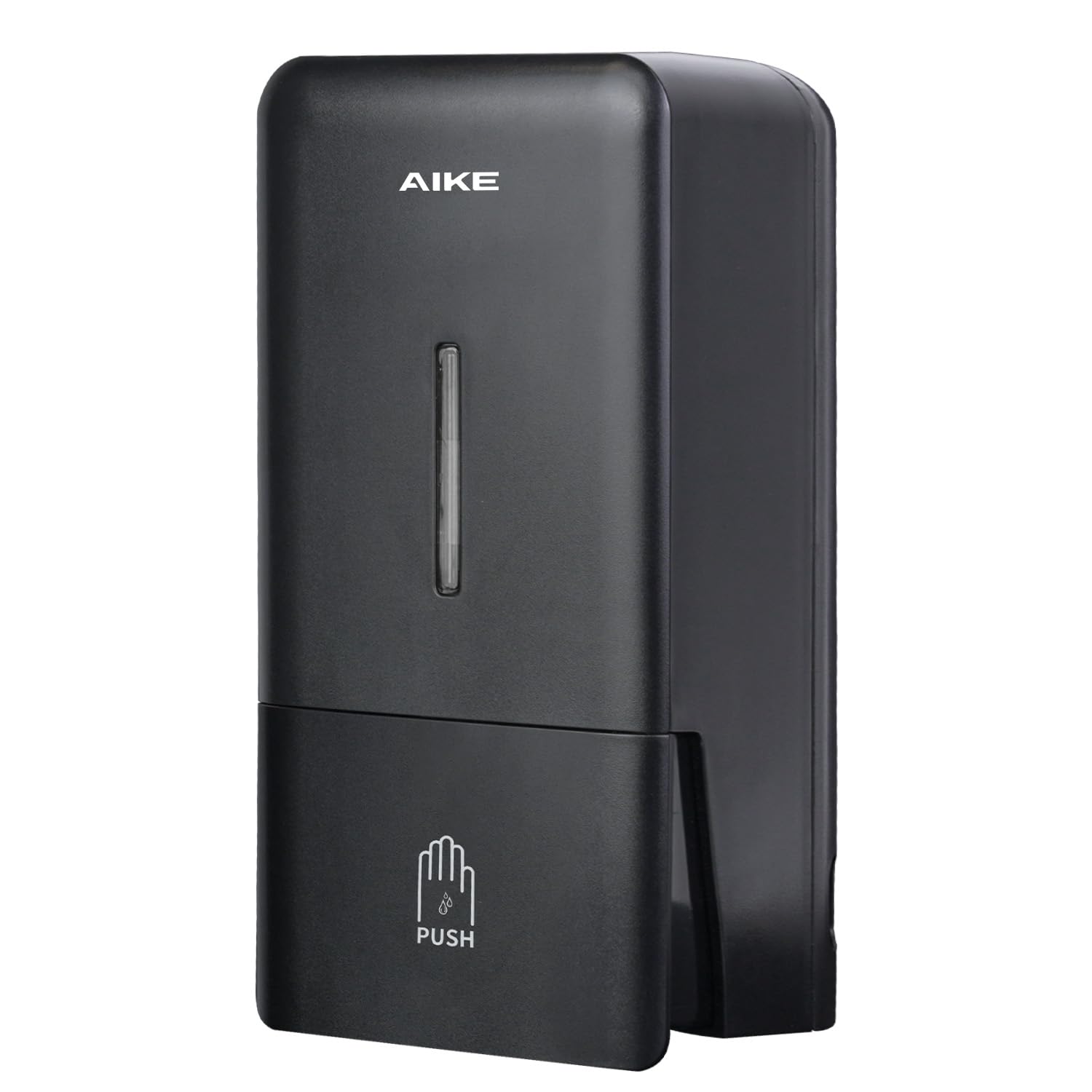 Aike Wall Mount Liquid Soap Dispenser For Commercial Bathroom 27Oz Large Capacity Manual Push Pump Black