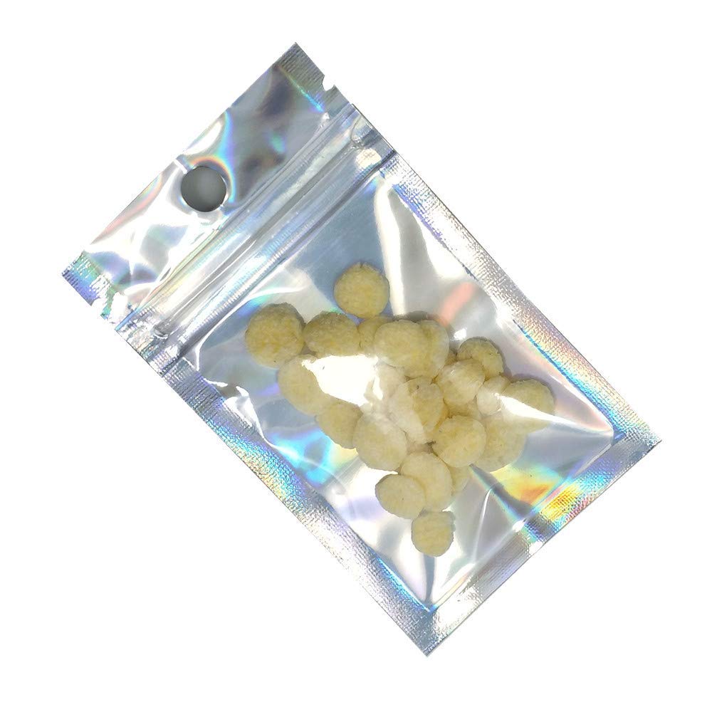 100 Pack 12X20Cm (4.7X7.9 Inch) Clear Front Resealable Heat Sealable Foil Bags With Hang Hole For Zip Bulk Food Storage Lock Bag