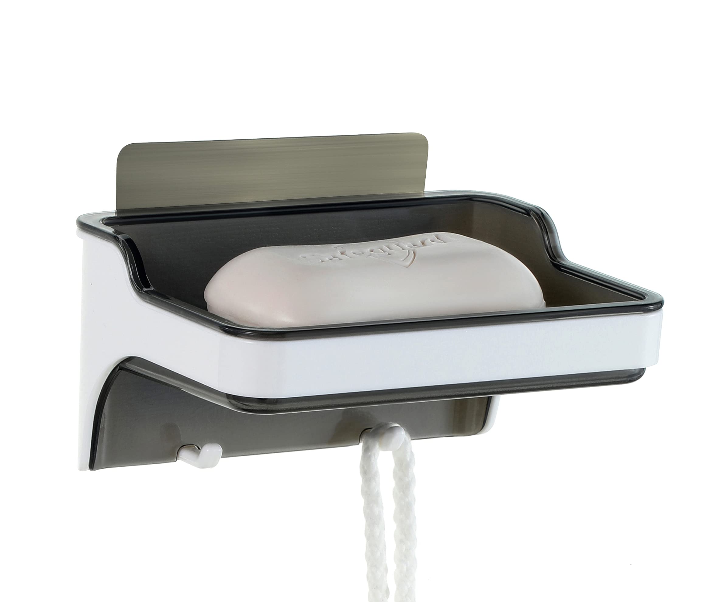 Mantto Soap Dish With Hooks Soap Holder Soap Saver Soap Tray With Drain For Shower Bathroom Kitchen, Bar Soap Holder Adhesive Wa