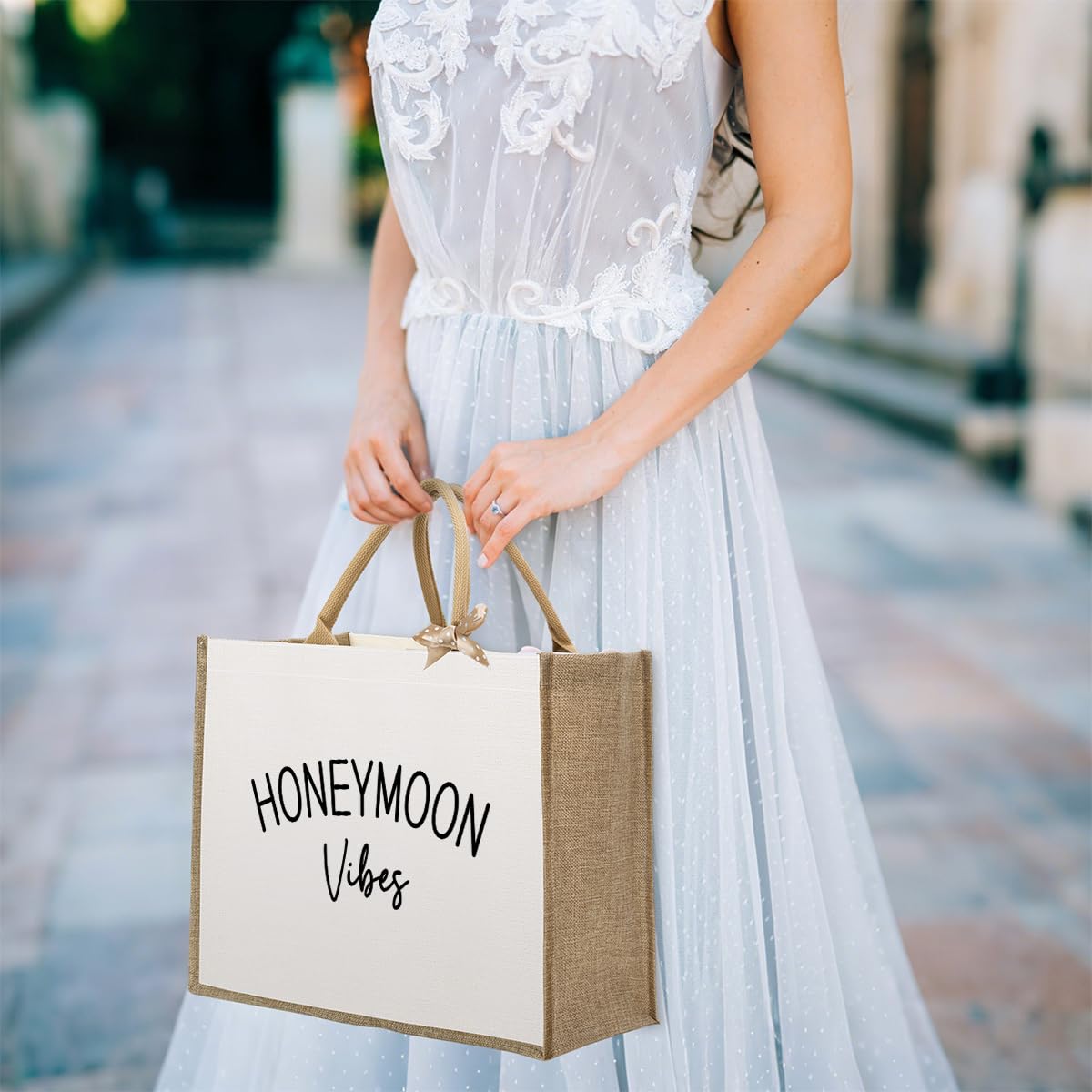 KongMoTree Bride Bag, Bride Gifts, Bridal Shower Gifts, Brides Canvas Tote Bag, Wedding Bachelorette Honeymoon Vibes Gift Brides