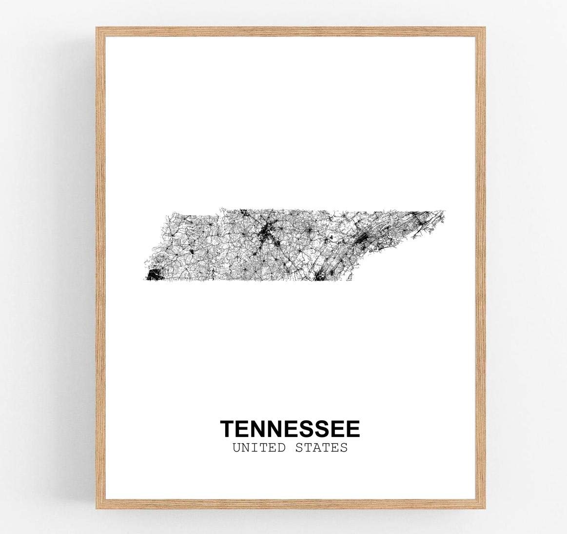 Eleville 11X14 Unframed Tennessee United States Country View Abstract Road Modern Map Art Print Poster Wall Office Home Decor Mi