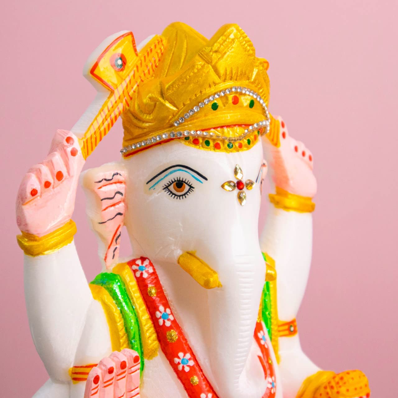 Handicraft Bazaar Marble Ganesh Big Size Murti | Large Size Marble Ganesh Idol For Home Mandir (6 Inches)