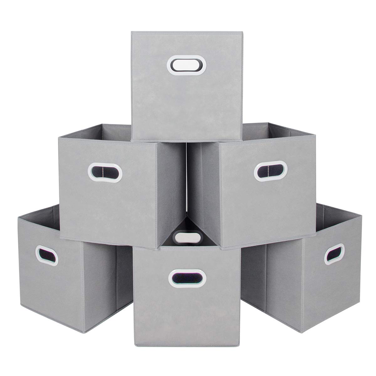 Max Houser Fabric Storage Bins Cubes Baskets Containers With Dual Plastic Handles For Home Closet Bedroom Drawers Organizers (Ca