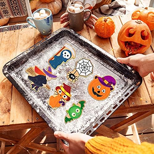 Leesgel 3D Halloween Cookie Cutters Shapes For Kids, Halloween Cookie Decorating Supplies, Mini Halloween Cookie Cutters Molds F
