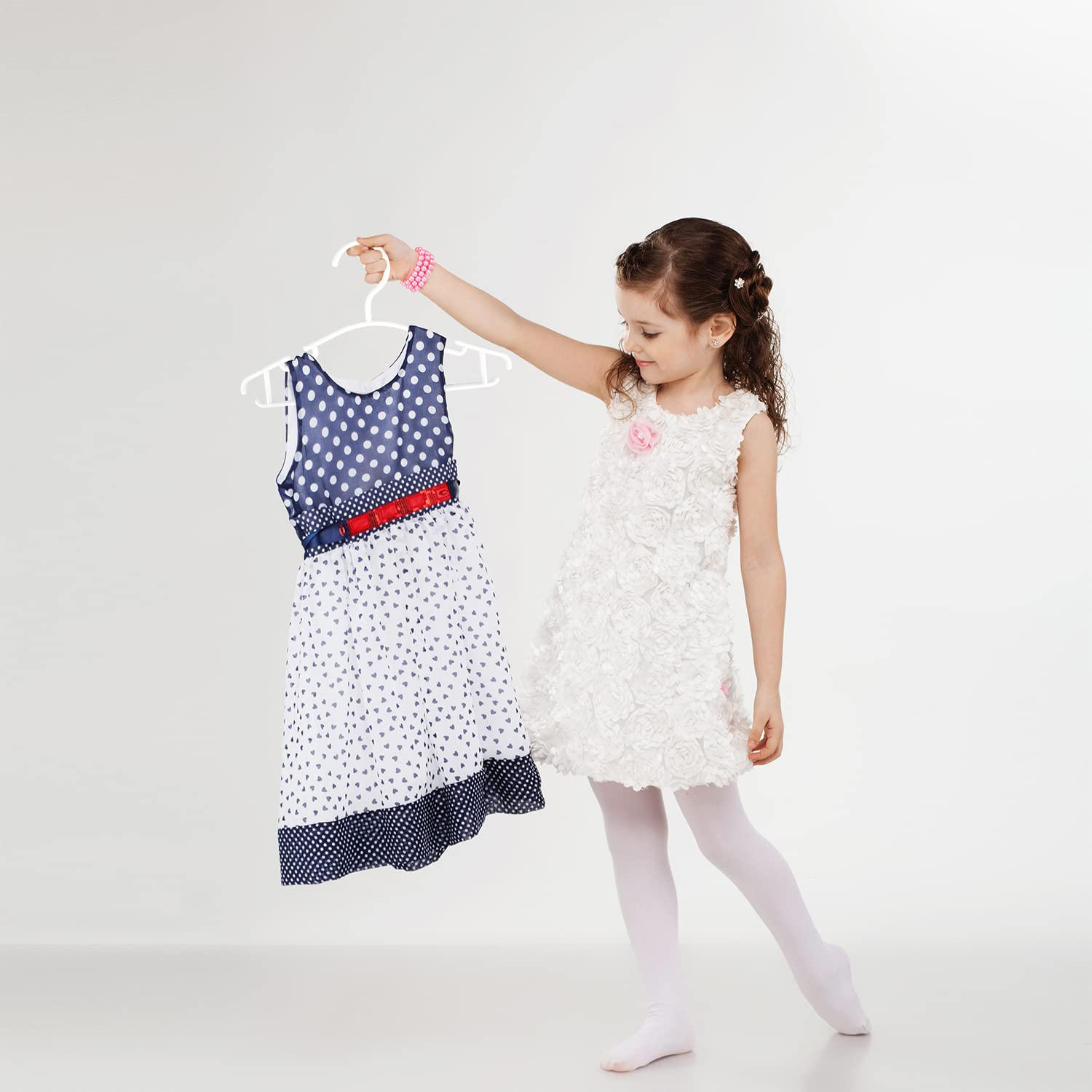 Goodtou Plastic Kids Hangers, 60 Pack, White, Lightweight, Suitable For 0-6 Years, Holds Clothes And Organizes Closets