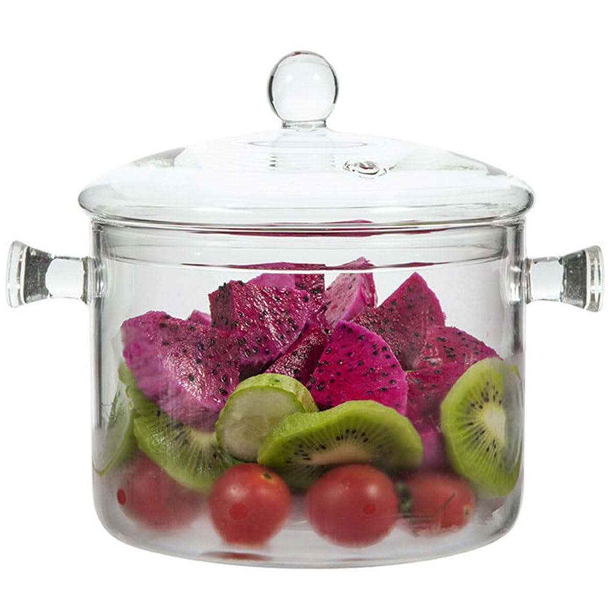 Glass Saucepan With Cover, 1.9L/64Oz Heat Resistant Glass Pots, Glass Cookware Pots For Stove Cooking, Cookware Set For Soup, Pa