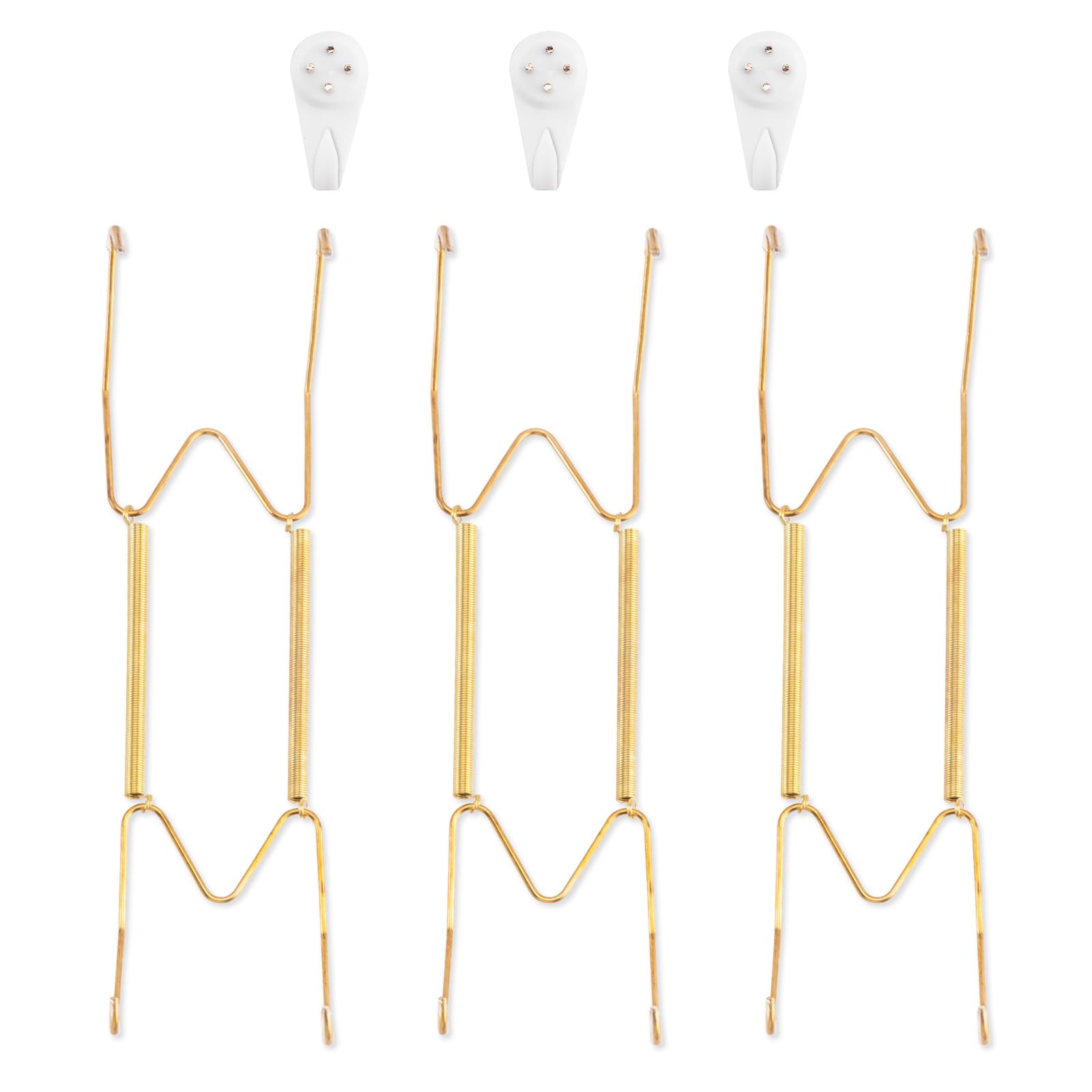 Bilillo 3 Pack Wall Plate Hangers, Suitable for 9-11 inch Art, Stainless Steel Invisible Heavy Duty Wire Plate Holder with Wall 