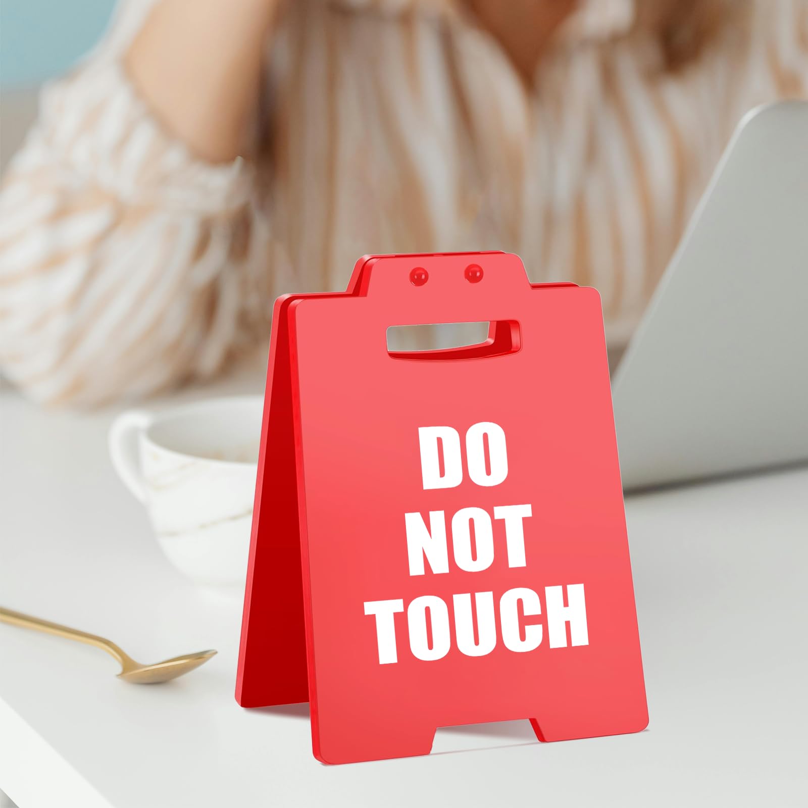 DO NOT TOUCH Sign | Cool Mini Warning Plaque for Home, Office, or Cubicle | Cute Office Decor for Work Desk Accessories for Your