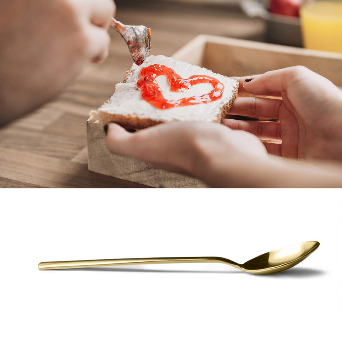 Funny Ice Cream Spoon Engraved - Cute Ice Cream Gold Plating Spoon Stainless Steel - Best Spoon For Girlfriend Wife Dad Husband