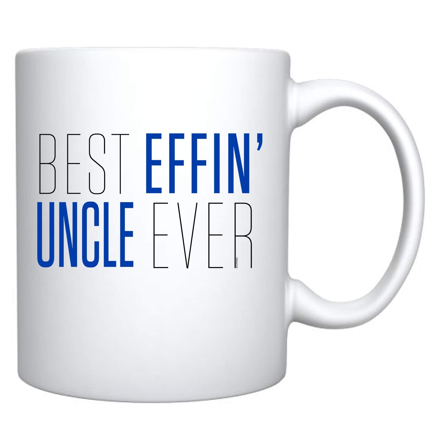 Veracco Best Effin ' Uncle Ever - White Ceramic Coffee Mug Tea Cup Funny Birthday Gifts For Him (White, Ceramic)