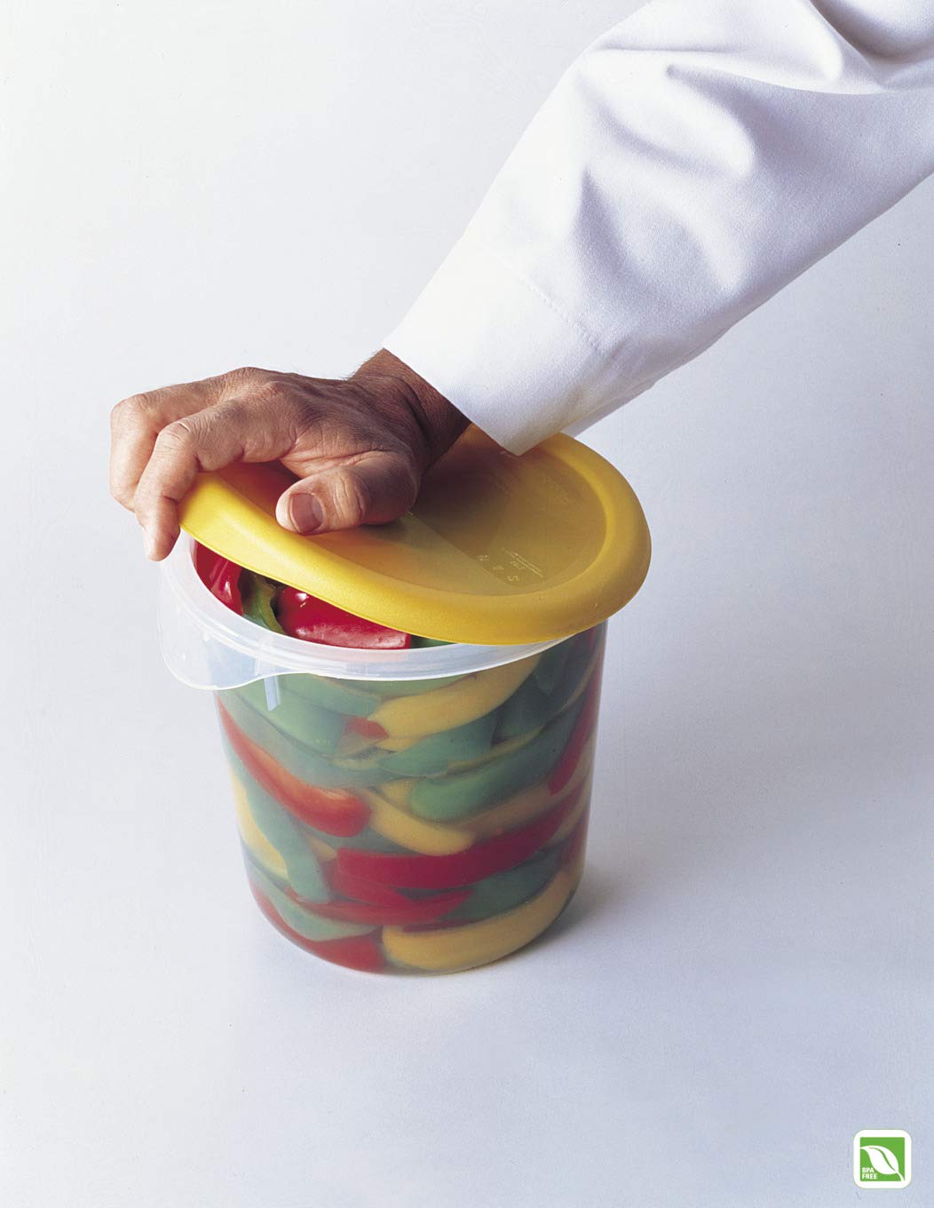 Rubbermaid Commercial Lid, For Round Food Storage Container, Yellow, Fits 12-22 Qt. Containers