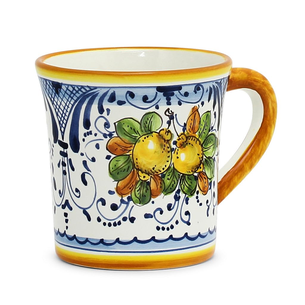 Artistica Limoncini  Hand Painted ceramic, Flared Mug, Made in Italy.