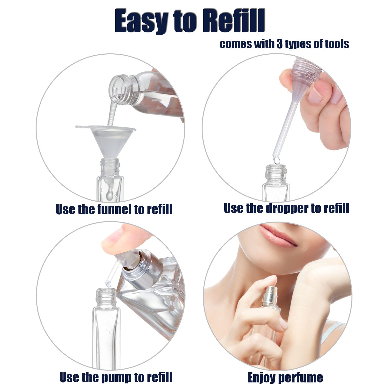 Lil Ray 10Ml Perfume Atomizer For Men & Women. Refillable Glass Spray Bottle. Portable Fragrance Bottle For Travel,Party (6Pcs,G